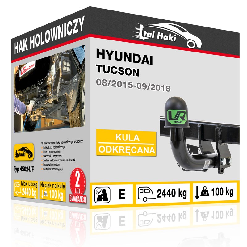 Hak holowniczy Hyundai TUCSON [SUV 24WD] 2015, 2016, 2017, 2018, odkręcany