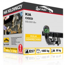 Hak holowniczy Kia CEED, 05/2018+, odkręcany (typ 19119/F)
