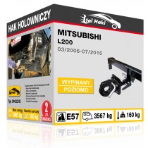 Hak holowniczy Mitsubishi L200, 03/2006-07/2015, odkręcany i wypinany poziomo (typ 24022/G)