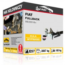 Hak holowniczy Fiat FULLBACK, 06/2016+, odkręcany z kołnierzem i wypinany poziomo (typ 24022/SF)