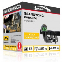 Hak holowniczy Ssangyong KORANDO, 09/2019+, odkręcany (typ 34208/F)