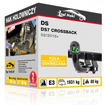 Hak holowniczy DS DS7 CROSSBACK, 02/2018+, odkręcany (typ 10151/F)