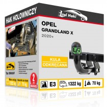 Hak holowniczy Opel GRANDLAND X, 2020+, odkręcany (typ 28069/F)