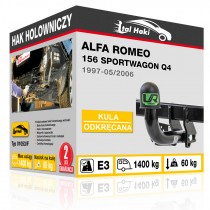 Hak holowniczy Alfa Romeo 156 SPORTWAGON Q4, 1997-05/2006, odkręcany (typ 01053/F)