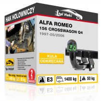 Hak holowniczy Alfa Romeo 156 CROSSWAGON Q4, 1997-05/2006, odkręcany (typ 01053/F)
