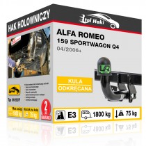 Hak holowniczy Alfa Romeo 159 SPORTWAGON Q4, 04/2006+, odkręcany (typ 01055/F)