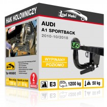 Hak holowniczy Audi A1 SPORTBACK, 2010-10/2018, wypinany poziomo (typ 43058S/C)