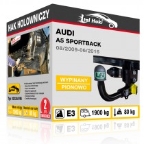 Hak holowniczy Audi A5 SPORTBACK, 08/2009-06/2016, wypinany pionowo (typ 02028/VM)