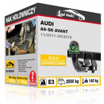 Hak holowniczy Audi A6-S6 AVANT, 11/2011-08/2018, odkręcany (typ 02030/F)