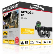 Hak holowniczy Citroën C3, 2002+, odkręcany (typ 07040/F)