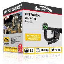Hak holowniczy Citroën C3 X-TR, 2004+, wypinany poziomo (typ 07040/C)