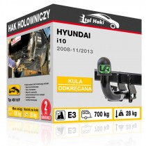 Hak holowniczy Hyundai I10, 2008-11/2013, odkręcany (typ 45016/F)