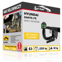 Hak holowniczy Hyundai SANTA FE, 2001-02/2006, wypinany poziomo (typ 45009)
