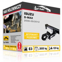 Hak holowniczy Isuzu D-MAX, 2006-05/2012, odkręcany i wypinany poziomo (typ 17005/G)