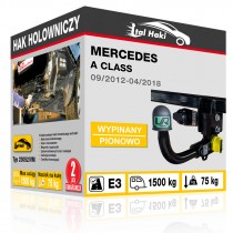 Hak holowniczy Mercedes A CLASS, 09/2012-04/2018, wypinany pionowo (typ 23052/VM)
