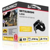 Hak holowniczy Mitsubishi L200, 03/2010-07/2015, odkręcany z zabezpieczeniem (typ 24019/G)