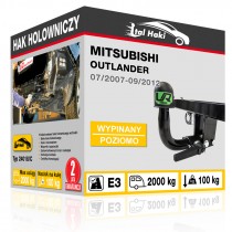 Hak holowniczy Mitsubishi OUTLANDER, 07/2007-09/2012, wypinany poziomo (typ 24018/C)