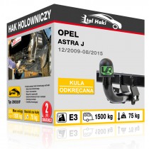 Hak holowniczy Opel ASTRA J, 12/2009-08/2015, odkręcany (typ 28059/F)