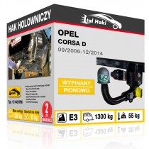 Hak holowniczy Opel CORSA D, 09/2006-12/2014, wypinany pionowo (typ 13149/VM)