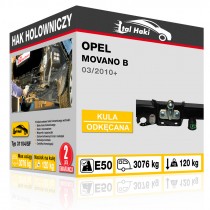 Hak holowniczy Opel MOVANO B, 03/2010-2021, odkręcany z kołnierzem (typ 31104/SF)