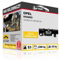 Hak holowniczy Opel VIVARO, 10/2014-02/2019, odkręcany z kołnierzem (typ 31103/SF)