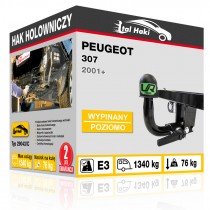 Hak holowniczy Peugeot 307, 2001+, wypinany poziomo (typ 29043/C)