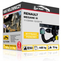 Hak holowniczy Renault MEGANE III, 11/2008-12/2015, wypinany pionowo (typ 31105/VM)