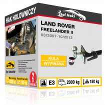 Hak holowniczy Land Rover FREELANDER II, 03/2007-10/2012, odkręcany z kołnierzem i wypinany poziomo (typ 03026/SF)