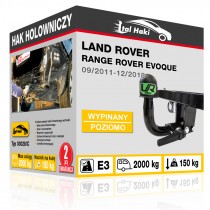 Hak holowniczy Land Rover RANGE ROVER EVOQUE, 09/2011-12/2018, wypinany poziomo (typ 03028/C)