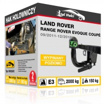 Hak holowniczy Land Rover RANGE ROVER EVOQUE COUPÉ, 09/2011-12/2018, wypinany poziomo (typ 03028/C)