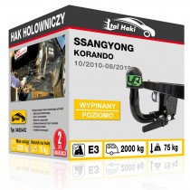 Hak holowniczy Ssangyong KORANDO, 10/2010-08/2019, wypinany poziomo (typ 34204/C)