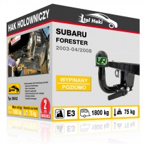 Hak holowniczy Subaru FORESTER, 2003-04/2008, wypinany poziomo (typ 35002)