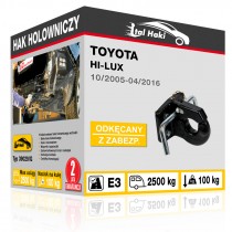 Hak holowniczy Toyota HILUX, 10/2005-04/2016, odkręcany z zabezpieczeniem (typ 39029/G)