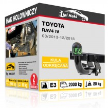 Hak holowniczy Toyota RAV4 IV, 03/2013-12/2018, odkręcany (typ 39033/F)