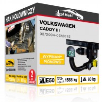 Hak holowniczy Volkswagen CADDY III, 03/2004-05/2015, wypinany pionowo (typ 43062/VM)