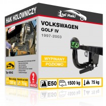 Hak holowniczy Volkswagen GOLF IV, 1997-2003, wypinany poziomo (typ 43042)