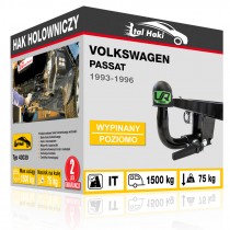 Hak holowniczy Volkswagen PASSAT, 1993-1996, wypinany poziomo (typ 43039)