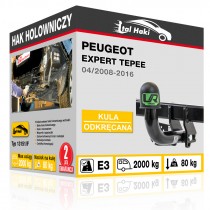 Hak holowniczy Peugeot EXPERT TEPEE, 04/2008-2016, odkręcany (typ 13151/F)