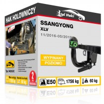 Hak holowniczy Ssangyong XLV, 11/2016-05/2019, wypinany poziomo (typ 34205/C)