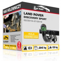 Hak holowniczy Land Rover DISCOVERY SPORT, 02/2015-07/2019, odkręcany (typ 03029/F)