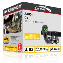 Hak holowniczy Audi Q3, 11/2011-10/2018, odkręcany (typ 33023/F)