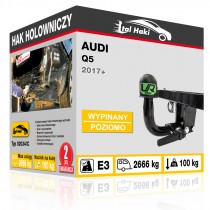 Hak holowniczy Audi Q5, 2017+, wypinany poziomo (typ 02034/C)