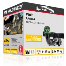 Hak holowniczy Fiat PANDA, 10/2003-12/2011, odkręcany (typ 13168/F)