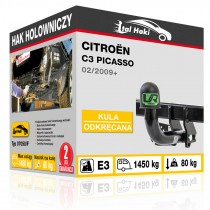 Hak holowniczy Citroën C3 PICASSO, 02/2009+, odkręcany (typ 07050/F)