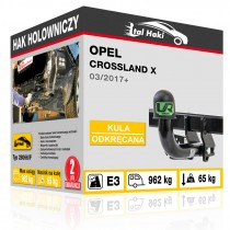 Hak holowniczy Opel CROSSLAND X, 03/2017+, odkręcany (typ 28066/F)