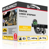Hak holowniczy Dacia LODGY STEPWAY, 10/2012+, odkręcany (typ 08004/F)