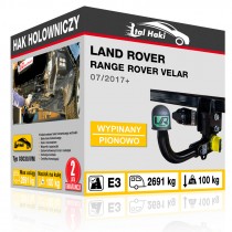 Hak holowniczy Land Rover RANGE ROVER VELAR, 07/2017+, wypinany pionowo (typ 03030/VM)