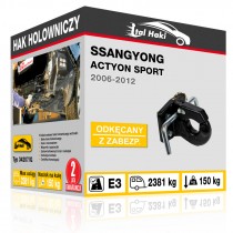 Hak holowniczy Ssangyong ACTYON SPORT, 2006-2012, odkręcany z zabezpieczeniem (typ 34207/G)