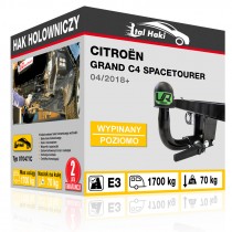 Hak holowniczy Citroën GRAND C4 SPACETOURER, 04/2018+, wypinany poziomo (typ 07047/C)
