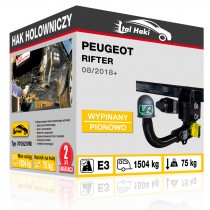 Hak holowniczy Peugeot RIFTER, 08/2018+, wypinany pionowo (typ 07052/VM)
